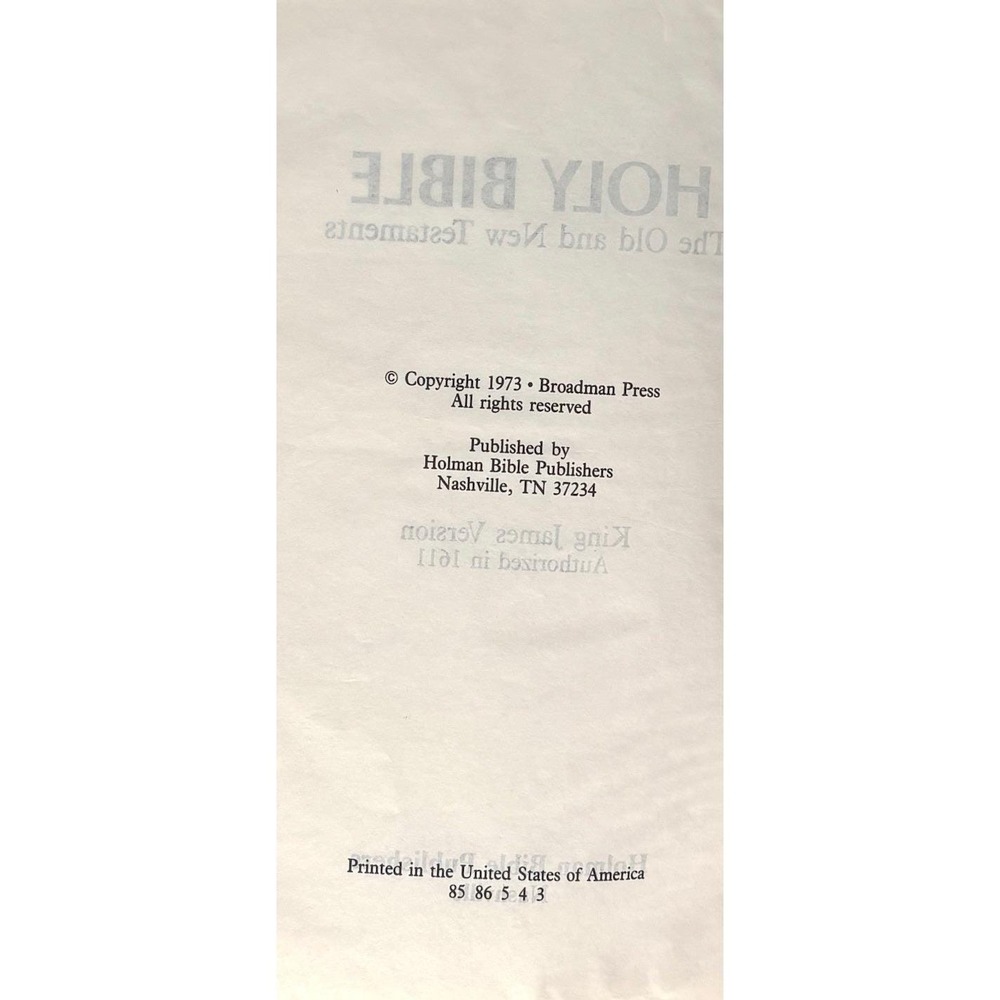 Vintage 1985 KJV Drill Bible Holman Blue Hardcover King James Version 1611 - Picture 6 of 11